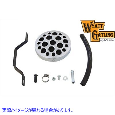 34-0510 ワイアットガトリングクロームドリルドエアクリーナー Wyatt Gatling Chrome Drilled Air Cleaner 取寄せ Vツイン (検索