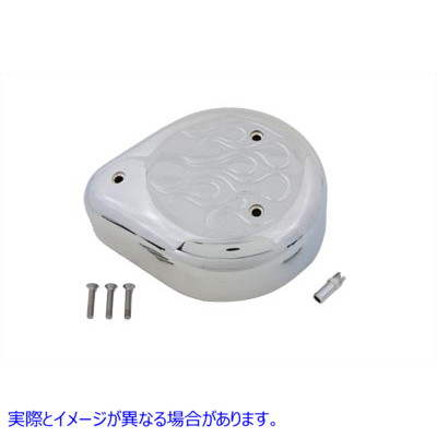 34-0527 クロームフレイムティアドロップエアクリーナー Chrome Flame Teardrop Air Cleaner 取寄せ Vツイン (検索用／