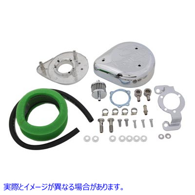 34-0652 ティアドロップ エアクリーナーキット クロームフレーム 取寄せ Vツイン Teardrop Air Cleaner Kit Chrome Flame (検索