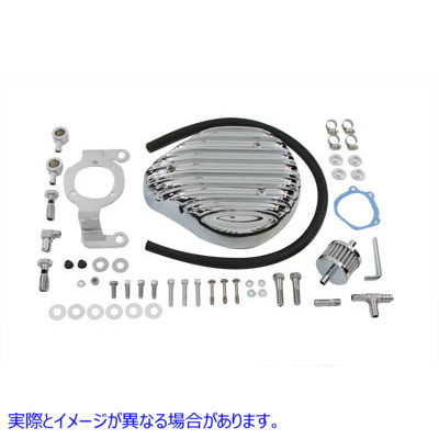 34-0663 ティアドロップエアクリーナーキットフィンのクロム Tear Drop Air Cleaner Kit Finned Chrome 取寄せ Vツイン (検索用／ Wyatt Gatling