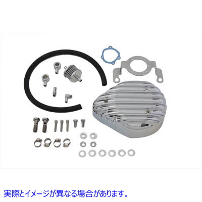 34-0664 ティアドロップエアクリーナーキットフィンのクロム Teardrop Air Cleaner Kit Finned Chrome 取寄せ Vツイン (検索用／ Wyatt Gatling