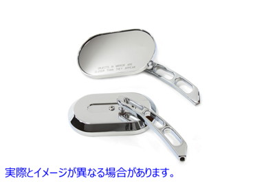 34-0675 長方形ミラーセット クロームビレット Oblong Mirror Set Chrome Billet 取寄せ Vツイン (検索用／91965-98