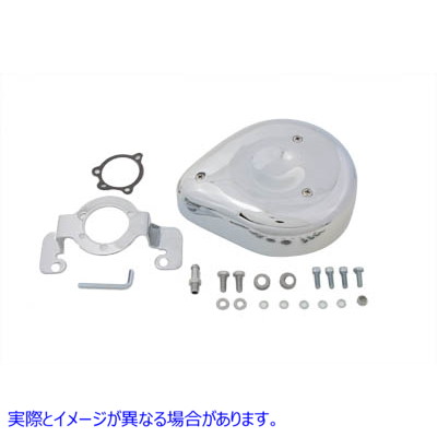 34-0689 ティアドロップ エアクリーナーキット スムースクローム 取寄せ Vツイン Teardrop Air Cleaner Kit Smooth Chrome (検索