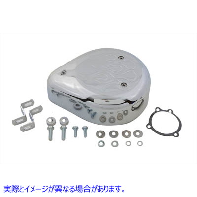 34-0690 ティアドロップ エアクリーナーキット クロームフレーム 取寄せ Vツイン Teardrop Air Cleaner Kit Chrome Flame (検索