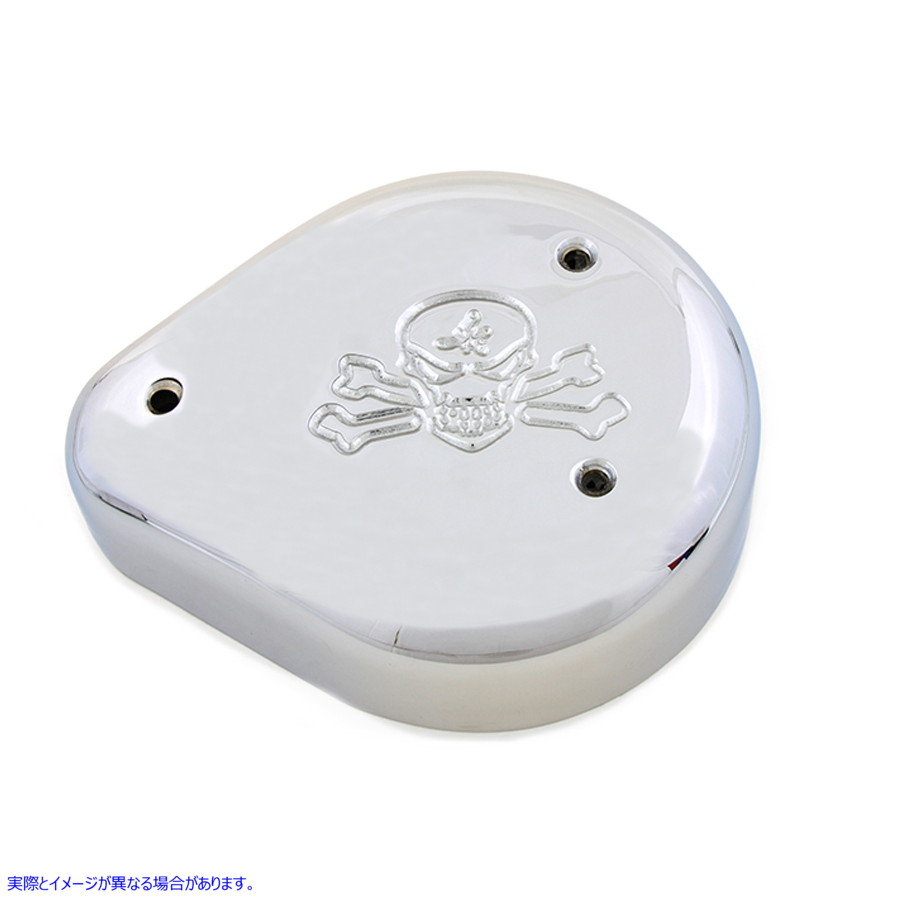 34-0707 スカルデザインのエアクリーナーカバー Air Cleaner Cover with Skull Design 取寄せ Vツイン (検索用／ Wyatt Gatling