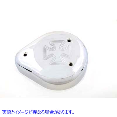 34-0709 マルタ模様のエアクリーナーカバー 取寄せ Vツイン Air Cleaner Cover with Maltese Design (検索用／