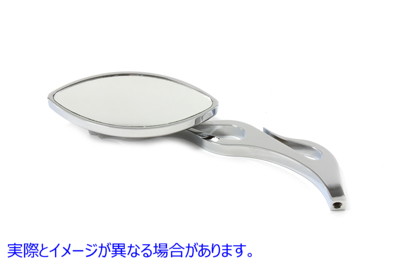 34-0720 ドルイドミラーオーバルスタイル、フレームビレットステム付き Druid Mirror Oval Style with Flame Billet Stem 取寄せ