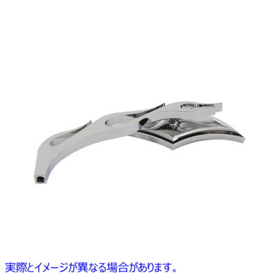 34-0729 フレームスタイルのビレットステム付きドルイドミラー Druid Mirror with Flame Style Billet Stem 取寄せ Vツイン (検