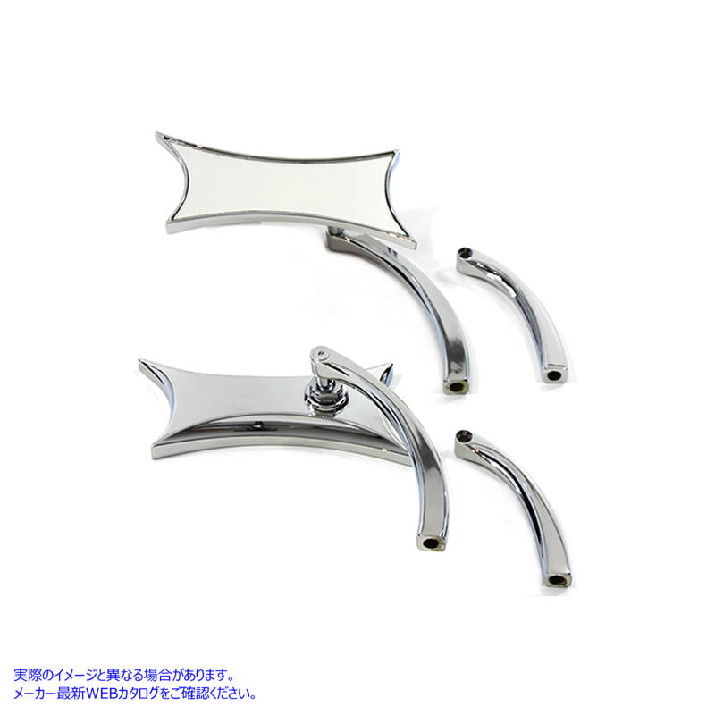 34-0872 斜ミラーセット ビレットクローム Oblique Mirror Set Billet Chrome 取寄せ Vツイン (検索用／