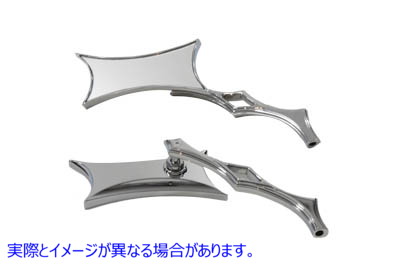 34-0874 斜ミラーセット ビレットクローム Oblique Mirror Set Billet Chrome 取寄せ Vツイン (検索用／