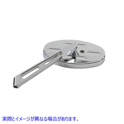 34-1059 ビレットステム付きのフラットオーバルガーダーミラー Flat Oval Girder Mirror with Billet Stem 取寄せ Vツイン (検索用／ Wyatt Gatling