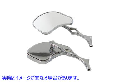 34-1228 ポークチョップミラーセットビレット Pork Chop Mirror Set Billet 取寄せ Vツイン (検索用／