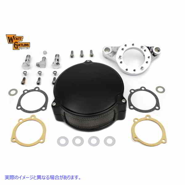 34-1314 ブラック ワイアット ガトリング エア クリーナー アセンブリ 取寄せ Vツイン Black Wyatt Gatling Air Cleaner Assembl