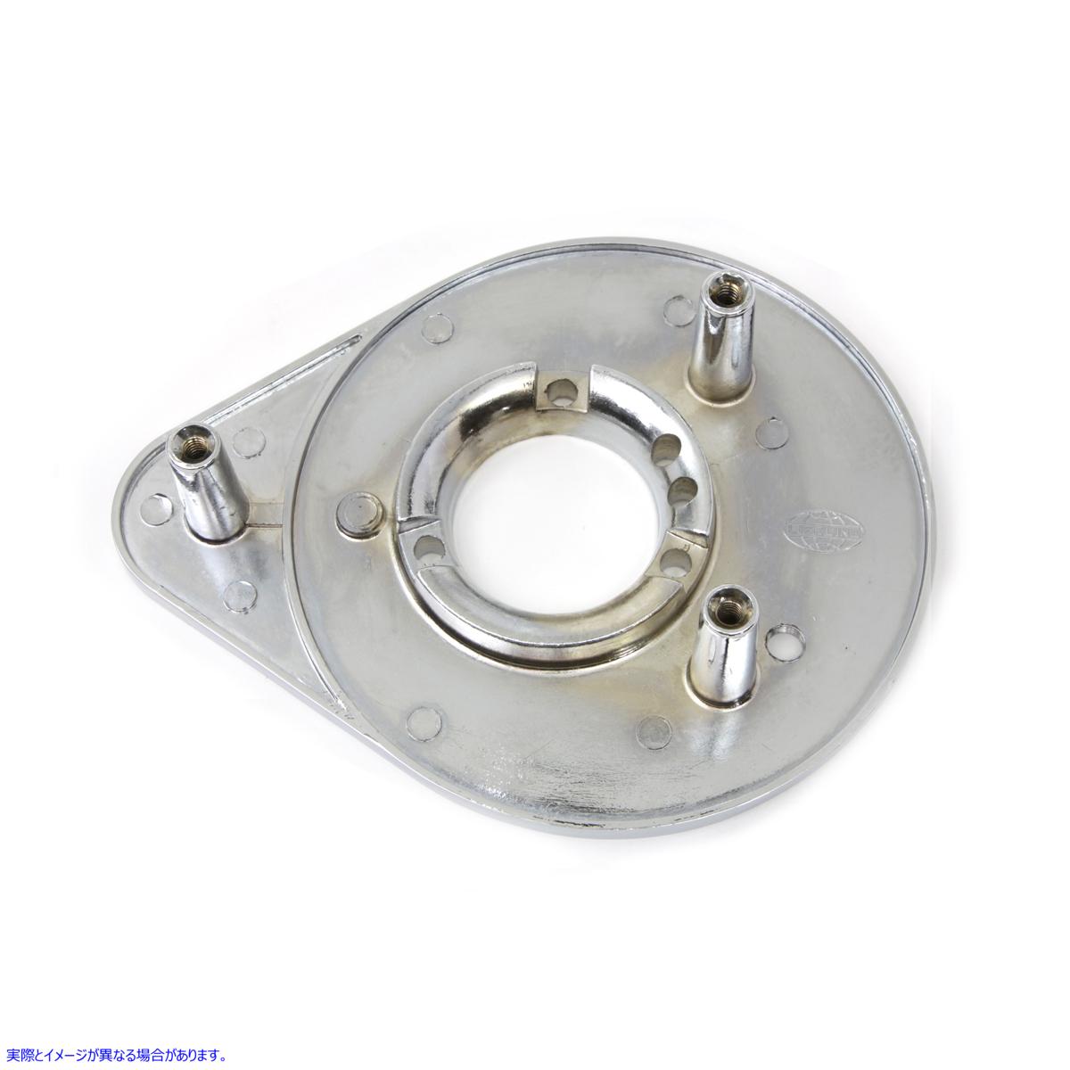 34-1320 クロム合金エアクリーナーバッキングプレート 取寄せ Vツイン Chrome Alloy Air Cleaner Backing Plate (検索用／