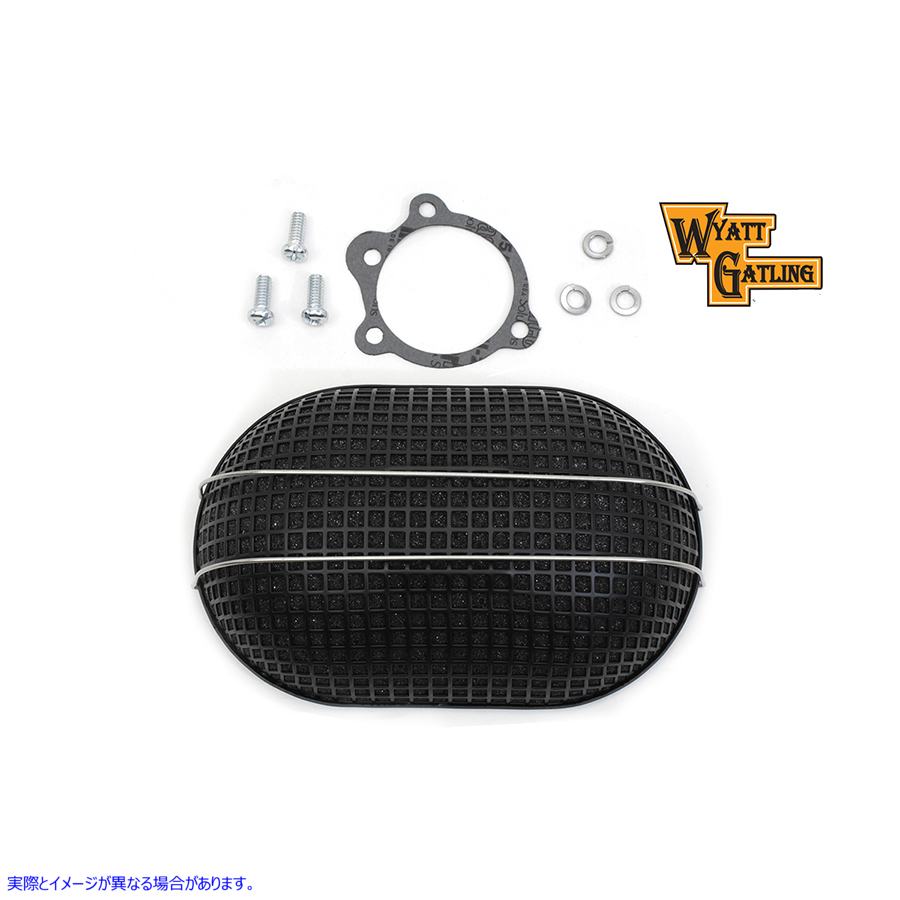 34-1370 ワイアット ガトリング ブラック ターボ エア クリーナー 取寄せ Vツイン Wyatt Gatling Black Turbo Air Cleaner (検索
