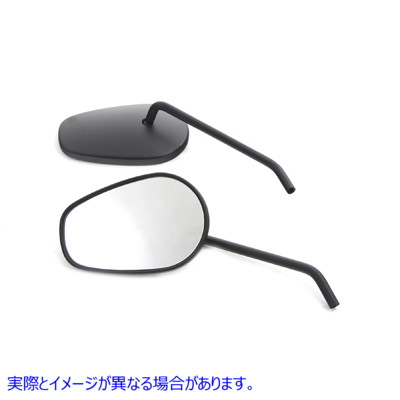 34-1377 ラウンドステム付きサイドワインダーミラーセット ブラック Sidewinder Mirror Set with Round Stems Black 取寄せ Vツ