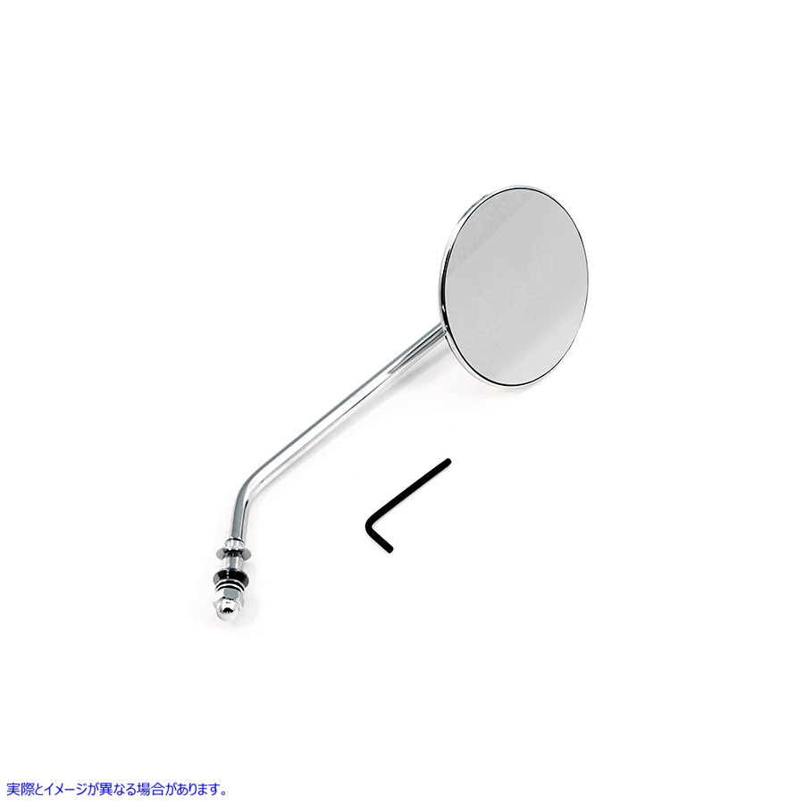 34-1572 丸いミラーステンレス鋼の丸いステム Round Mirror Stainless Steel with Round Stem 取寄せ Vツイン (検索用／ Wyatt Gatling
