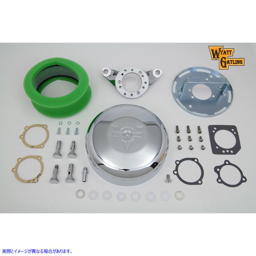 34-1638 Chrome Wyatt Gatling Air Cleaner Assembly 取寄せ Vツイン (検索用／