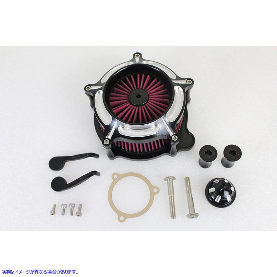 34-1673 露出フィルター エアクリーナー キット ブラック Exposed Filter Air Cleaner Kit Black 取寄せ Vツイン (検索用／