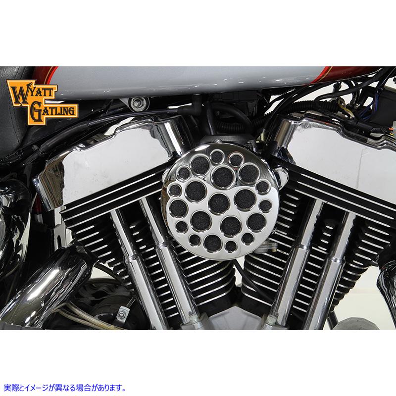 34-1691 クローム ワイアット ガトリング エア クリーナー アセンブリ 取寄せ Vツイン Chrome Wyatt Gatling Air Cleaner Assemb