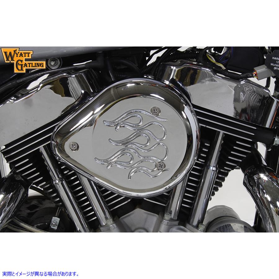 34-1702 クローム ワイアット ガトリング エア クリーナー アセンブリ 取寄せ Vツイン Chrome Wyatt Gatling Air Cleaner Assemb