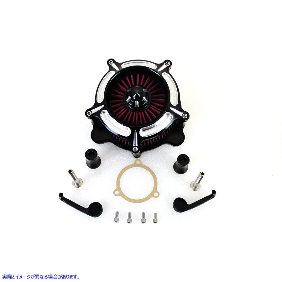 34-1711 露出フィルター エアクリーナー キット ブラック Exposed Filter Air Cleaner Kit Black 取寄せ Vツイン (検索用／