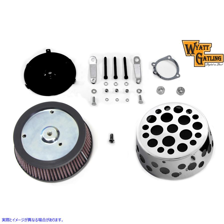 34-1742 スイスチーズ エアクリーナーキット クローム Swiss Cheese Air Cleaner Kit Chrome 取寄せ Vツイン (検索用／