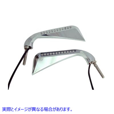 34-1832 クロームイービルアイLEDミラーセット Chrome Evil Eye LED Mirror Set 取寄せ Vツイン (検索用／