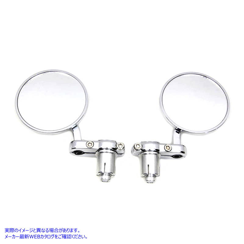 34-1970 カフェスタイルミラーセット クローム Cafe Style Mirror Set Chrome 取寄せ Vツイン (検索用／