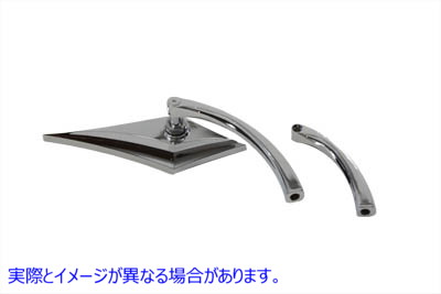 34-8005 ビレットカーブステム付ゾイドミラー Zoid Mirror with Billet Curved Stem 取寄せ Vツイン (検索用／