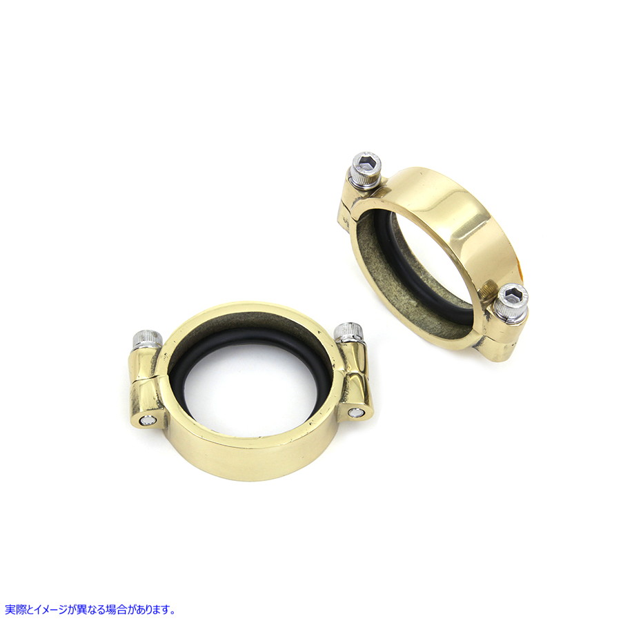 35-0193 真鍮製インテークマニホールドクランプセット 取寄せ Vツイン Brass Intake Manifold Clamp Set (検索用／