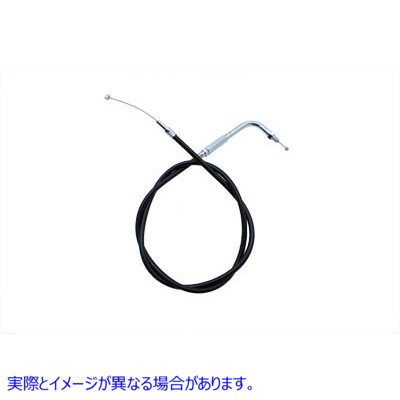 36-0102 90°エルボフィッティング付きブラックスロットルケーブル 取寄せ Vツイン Black Throttle Cable with 90ｰ Elbow Fittin