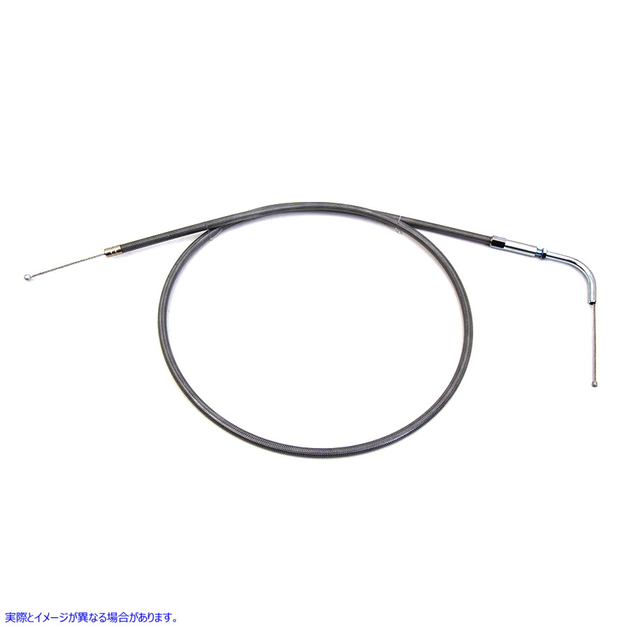 36-0249 38インチケーシングおよび90°Eのステンレススチールスロットルケーブル Stainless Steel Throttle Cable with 38 inch