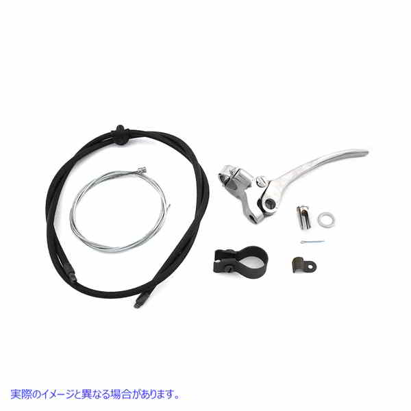 36-0414 スプリングフォークケーブルとハンドルアセンブリ Spring Fork Cable and Handle Assembly Polished 取寄せ Vツイン (検