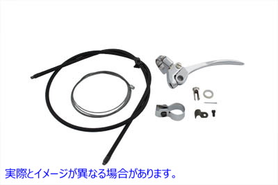 36-0418 スプリング ハンドルとケーブル アセンブリ クローム 取寄せ Vツイン Spring Fork Cable and Handle Assembly Chrome (