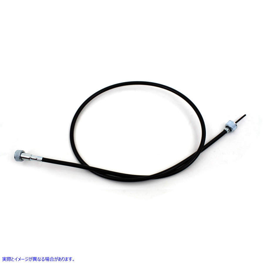 36-0610 42-1/2 インチ ブラック スピードメーター ケーブル 取寄せ Vツイン 42-1/2 inch Black Speedometer Cable (検索用／