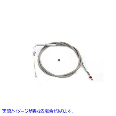 36-0650 45.375インチ編組ステンレススチールアイドルケーブル 45.375 inch Braided Stainless Steel Idle Cable 取寄せ Vツイン