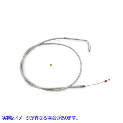 36-0674 39 インチのケーシングを備えた編組ステンレス鋼アイドル ケーブル Braided Stainless Steel Idle Cable with 39 inch C