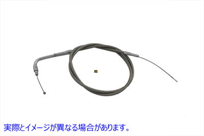 36-0723 38インチ編組ステンレススチールスロットルケーブル 38 inch Braided Stainless Steel Throttle Cable 取寄せ Vツイン (