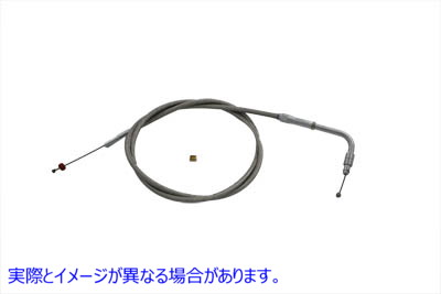 36-0735 42.50インチのカジンを備えた編組ステンレス鋼スロットルケーブル Braided Stainless Steel Throttle Cable with 42.50 inch Casin 取寄せ Vツイン (検索用／ Barnett 6-4096S