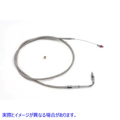 36-0737 39インチ編組ステンレススチールアイドルケーブル 39 inch Braided Stainless Steel Idle Cable 取寄せ Vツイン (検索用