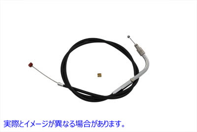 36-0744 33インチケース付きブラックスロットルケーブル Black Throttle Cable with 33 inch Casing 取寄せ Vツイン (検索用／ B