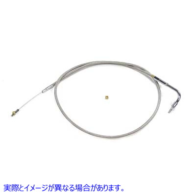 36-0745 33インチ編組ステンレススチールアイドルケーブル 33 inch Braided Stainless Steel Idle Cable 取寄せ Vツイン (検索用