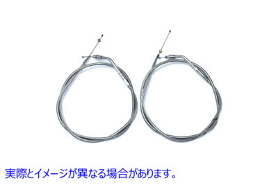 36-0830 42 インチ Cas 付きステンレススチール製スロットルとアイドルケーブルセット Stainless Steel Throttle and Idle Cable