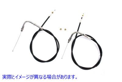 36-0859 33-1/2 インチ ブラック スロットルとアイドル ケーブル セット 33-1/2 inch Black Throttle and Idle Cable Set 取寄せ