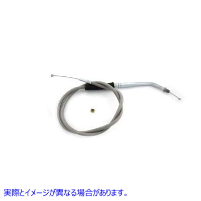 36-0903 36.375インチCasi付き編組ステンレススチールスロットルケーブル Braided Stainless Steel Throttle Cable with 36.375