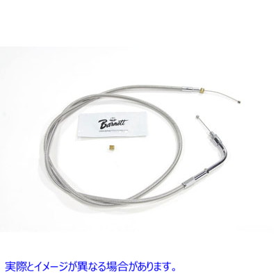 36-1503 45インチケーシング付き編組ステンレススチールスロットルケーブル 取寄せ Vツイン Braided Stainless Steel Throttle C