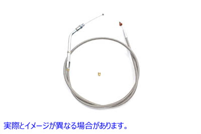 36-1504 38インチケーシング付き編組ステンレススチールスロットルケーブル Braided Stainless Steel Throttle Cable with 38 in