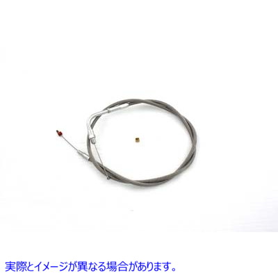 36-1508 編組ステンレススチールスロットルケーブル Braided Stainless Steel Throttle Cable 取寄せ Vツイン (検索用／ Barnett