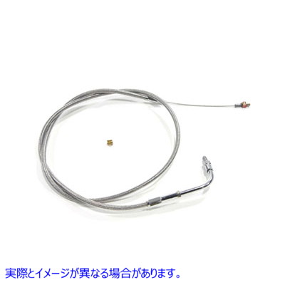 36-1509 編組ステンレス鋼アイドルケーブル Braided Stainless Steel Idle Cable 取寄せ Vツイン (検索用／ Barnett 102-30-4000